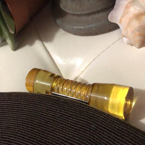 Vintage 1940’s Weeda Corde Winged Clutch-Brown Grosgrain Fabric-14x6.5-EUC - Picture 4 of 17